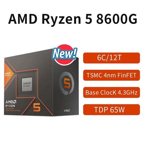 AMD Ryzen 5 8600G 4nm FinFET AM5 ; 6Core/ 12 Thread Base Clock 4.3