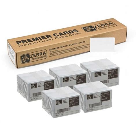 Zebra white PVC 30mil cards (500 per box)