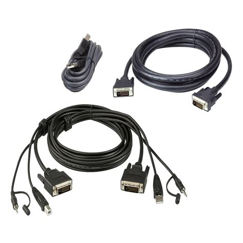 ATEN 1.8M USB DVI-D Dual Link Dual Display Secure KVM Cable Kit 