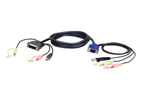 ATEN 3M USB VGA to DVI-A KVM Cable with Audio 