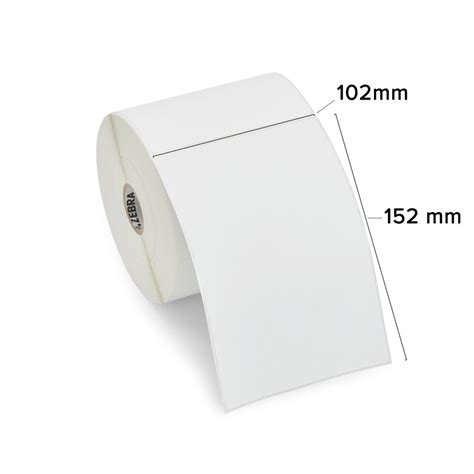 Zebra LABEL; PAPER; 102X152MM; DIRECT THERMAL; Z-PERFORM 1000D; UNCOATED;PERMANENT ADHESIVE; 19MM CORE; BLACK SENSING MARK