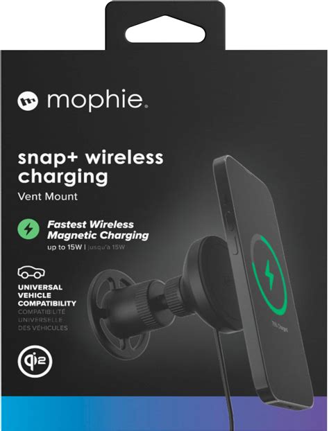mophie-Snap+ wireless charging Ventmount-Qi2-black