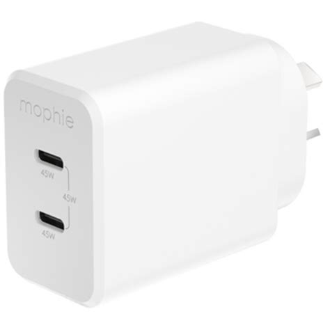 mophie-Wall Adapter-USB-C-PD-DUAL-45W-GAN-White-EU(2xUSBC)
