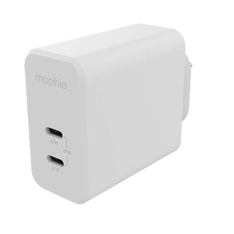 mophie-Wall Adapter-USB-C-PD-DUAL-67W-GAN-White-EU (2xUSBC)