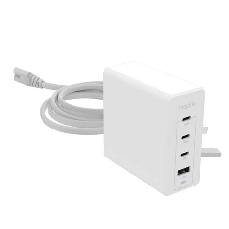 mophie-Wall Adapter-USB-C-PD-HUB-120W-GAN-White-EU(3xUSBC + 1xUSBA)
