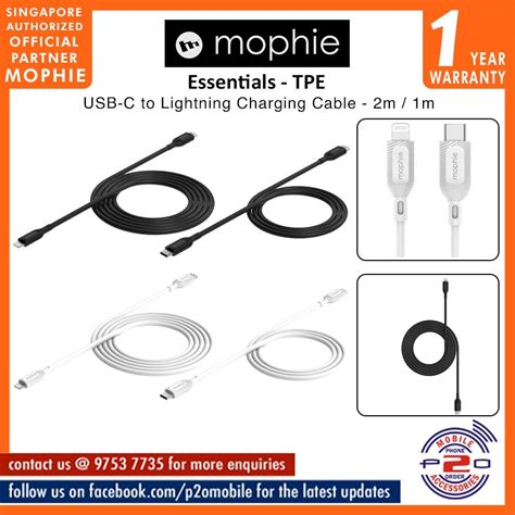 mophie-Essentials-Cable-USBC-lightning-2 meter-Black
