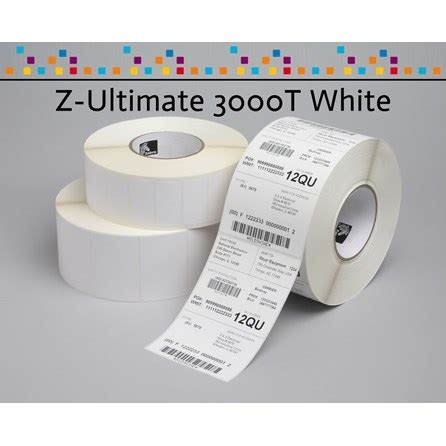 Zebra Label; Polyester; 76x51mm; Thermal Transfer; Z-Ultimate 3000T White; Permanent Adhesive; 76mm Core; 6 units per box