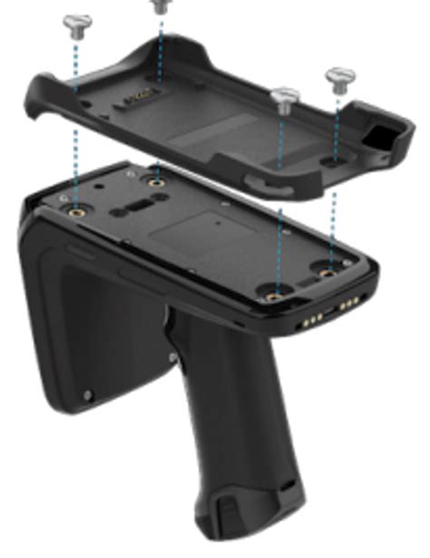 Zebra Sled adapter with e-Connex port for direct wired connection and charging allows TC22 / TC27 devices to be mounted on top o