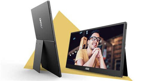 AOC-16T3E Monitor|USB C Powered|15.6 inch|IPS FHD 1920x1080|Portable|USB-C Powered x 2|Carry case|Pivot|VESA|3YR Warranty