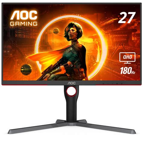 AOC Gaming Monitor|27 Inch|Mini-LED QHD 2560×1440 180hz |1ms|1152 zones|HDR 1000 Ergo Stand|HDMI DP|Eye Care|3 Year Warranty