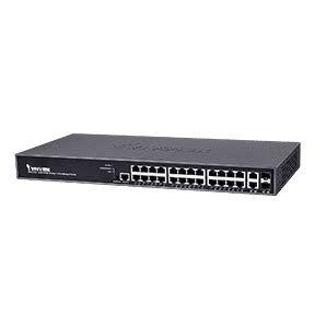 VIVOTEK Managed 24x GE PoE; 2x Combo SFP Switch; 370W