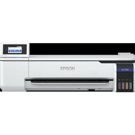 Epson SureColor SC-F501, Large Format Printers, 24 " (61.0 cm), 4 Ink Cartridges, KCYM, 2.400 x 1.200 DPI, Touchscreen, Panel: Type: Color, Touchscreen, USB 3.0, Ethernet Interface (1000 Base-T/ 100-Base TX/ 10-Base-T), Windows 10, Windows 7, Windows 8, Windows 8.1, Ink set, Maintenance box, Power cable, Setup guide, Software (CD), 12 months On-site service