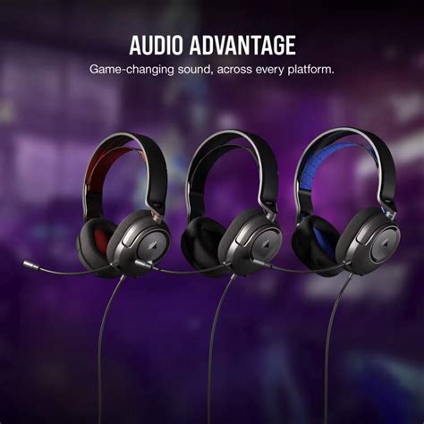 HS35 v2 Carbon Gaming Headset; Universal 3.5mm connectivity; 50mm audio drivers; Flexible omni-directional microphone - 