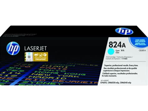 HP 824A Cyan Original LaserJet Toner Cartridge;21;000 pages. . (Colour LaserJet CLJ CM6030/6040/ Toner Cartridge). 