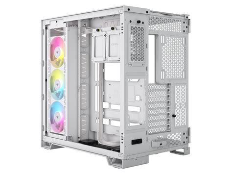 6500X RGB Mid-Tower White Dual Chamber PC Case; 2x 3.5'' |  2x 2.5'' Drive Bays; 360mm Radiator compatible; 3x 120mm fan incl