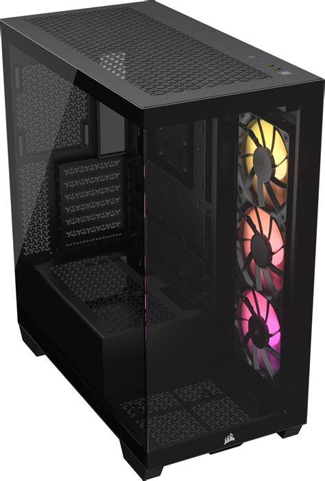 Corsair 3500X ARGB Tempered Glass Mid-Tower PC Case
2x 2.5" Drive Bays, 2x 3.5" Drive Bays
Fan layout: Top 3x 120mm/2x 140mm, Rear 1x 120mm/140mm, Side 3x 120mm, 2x 140mm, Bottom 3x 120mm; 1x 140mm.  3x Pre-Installed RS120 ARGB Fans
2x USB 3.2 Gen1 Type-A, 1x USB 3.2 Gen2 Type-C
Colour: Black
Mini-ITX, Micro-ATX, ATX, EATX