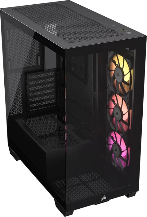 Corsair iCUE LINK 3500X RGB Tempered Glass Mid-Tower PC Case
2x 2.5" Drive Bays, 2x 3.5" Drive Bays
Fan layout: Top 3x 120mm/2x 140mm, Rear 1x 120mm/140mm, Side 3x 120mm, 2x 140mm, Bottom 3x 120mm; 1x 140mm.  3x Pre-installed iCUE LINK RX120 fans with iCUE LINK System Hub
2x USB 3.2 Gen1 Type-A, 1x USB 3.2 Gen2 Type-C
Colour: Black
Mini-ITX, Micro-ATX, ATX, EATX