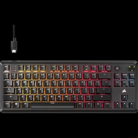 Corsair K70 CORE TKL RGB Mechanical Gaming Keyboard - CORSAIR MLX Red v2 Linear Switches - Sound Dampening - Rotary Dial 