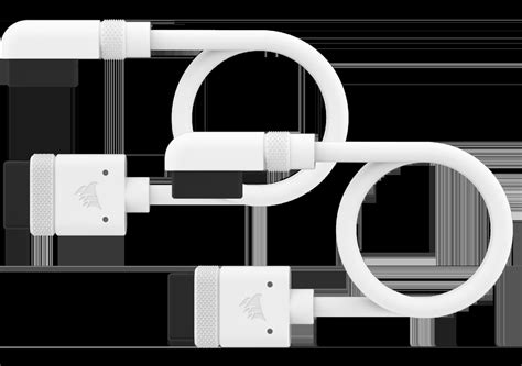 CORSAIR iCUE LINK Cable; 2x 200mm with Straight connectors; White