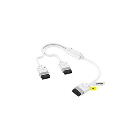 CORSAIR iCUE LINK Cable; 1x 600mm Y-Cable with Straight connectors; White