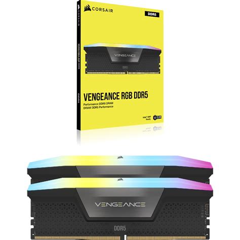 Corsair VENGEANCE® RGB 128GB (4 x 32GB) DDR5 DRAM 5600 C40 Memory Kit; 40-40-40-77; 1.25V Intel XMP - Black. 