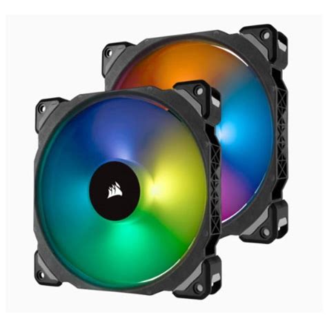 Corsair ML140 PRO RGB LED 140MM PWM Premium Magnetic Levitation Fan — Dual Fan Pack with Lighting Node PRO 