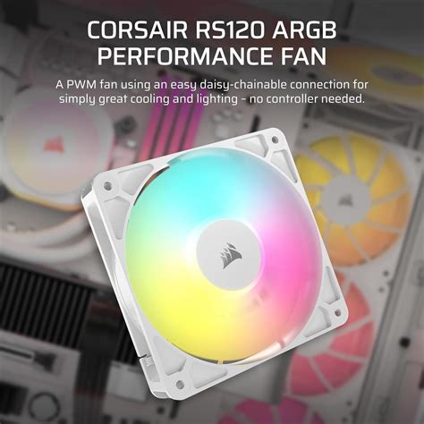 Corsair RS120 ARGB 120mm PWM Fan – White