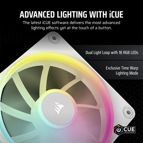 Corsair iCUE LINK LX120 RGB 120mm PWM Fan - Dual Light Loops – Requires iCUE LINK System Hub (Sold Separately) - White