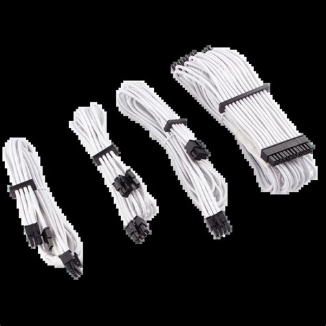 Corsair Premium Individually Sleeved White PSU Cable Kit Starter Package