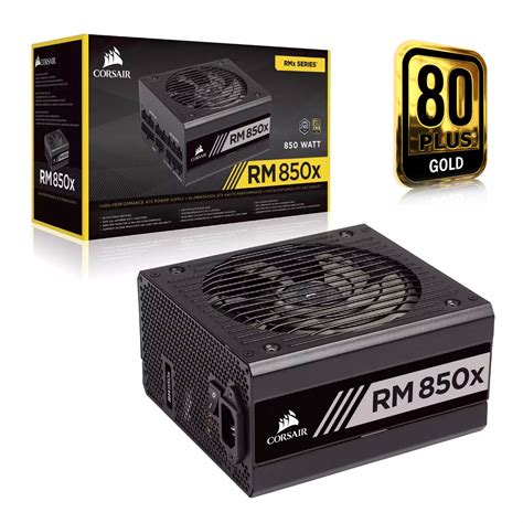 Corsair RM850x Shift—850 Watt 80 PLUS Gold;10yr Warranty. ATX (1); EPS (2); PCI-E (4);12VHPWR (1); PATA (8);SATA (12)