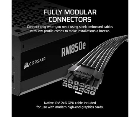 Corsair RM Series™ RM650e — 650 Watt 80 PLUS Gold Fully Modular ATX PSU; ATX 3.1 and PCIE 5.1 ; 7yr Warranty