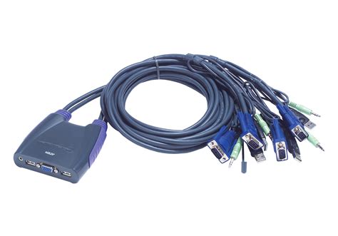 ATEN 4-Port PS2 VGA Cable-Built-in KVM with Audio support