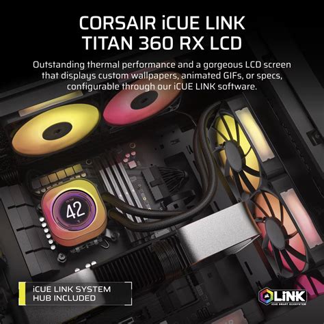 Corsair iCUE LINK TITAN 360 RX LCD Liquid CPU Cooler - White – RX120 RGB Fans – Fits Intel® LGA 1851/1700; AMD® AM5/AM4. 