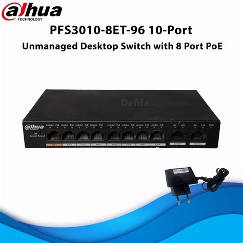 Dahua 10-Port Unmanaged Desktop Switch with 8-Port PoE