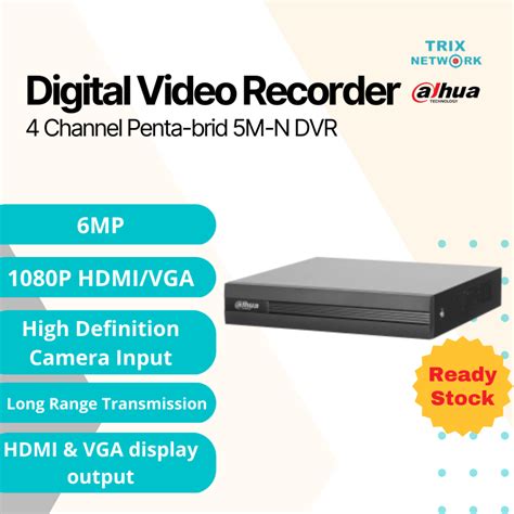 Dahua 4 Channels Penta-brid 5M-N/1080p Cooper 1U 1HDD WizSense Digital Video Recorder