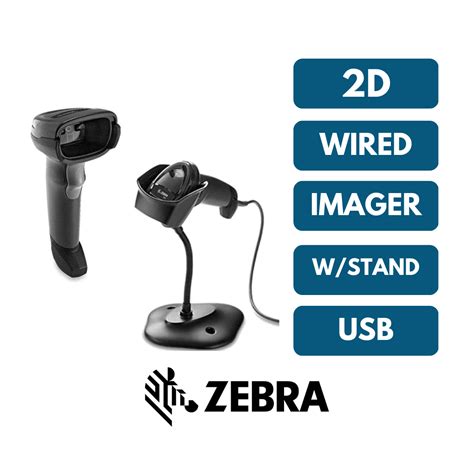 Zebra DS2208 Handheld 2D Imager; Black w/stand USB Kit