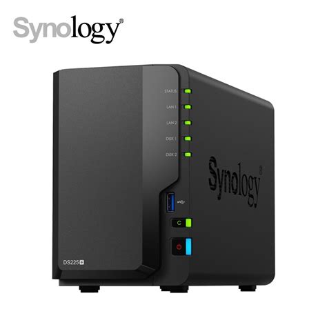 Synology DS225+ 2 Bay Desktop NAS Intel Celeron J4125 4C 2GB soldered DDR4 non-ECC (one open RAM slot; max 6GB RAM)