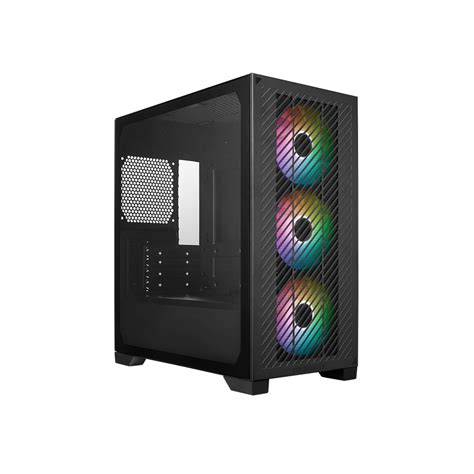 Cooler Master Masterbox Elite 301 ITX; Mirco ATX +Elite NEX PN600 230V (C+P);Steel; Plastic; Tempered Glass;Black
3x 120mm CF120 ARGB (1200 rpm)
1x USB 3.2 Gen1 Type A, 1x USB 3.2 Gen1 Type C, 1x 3.5mm Combo, 
Colour: Black