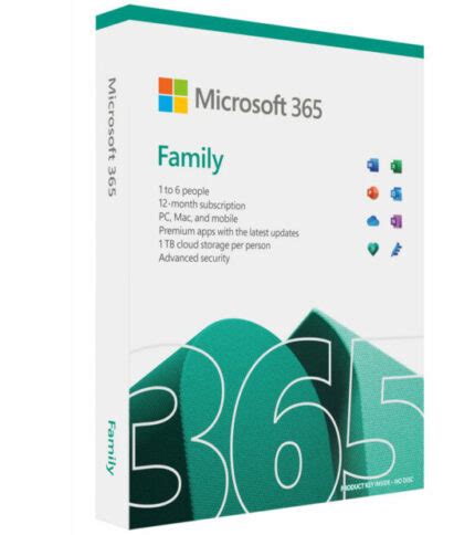 Microsoft 365 Family  Africa Only Medialess  1 Year Subscription - Minimum OS: Windows 10 - EP2-36885