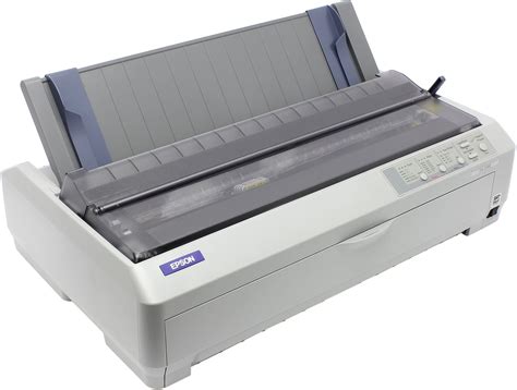 Epson FX-2190, Dot Matrix Printers, Impact dot matrix, 136 columns, 18 Needles (2 x 9), Type B interface, USB 2.0 Type B, Bidirectional parallel, Ethernet interface (100 Base-TX / 10 Base-T) (optional), RS-232 (optional), 20.000 Hours, 400 Million Strokes/Wire, 128 kB included, Windows 2000, Windows 7, Windows 8, Windows 98, Windows XP, Epson Status Monitor, Driver and utilities (CD), Main unit, Power cable, Ribbon, Setup guide, Software (CD), User manual (CD), 12 months Carry in