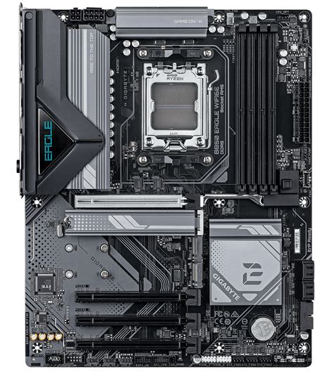 GIGABYTE B850 EAGLE - AMD B850 Chipset: Socket AM5, Support AMD Ryzen™ 7-9000 Series Processors
Memory : 4x DDR5 DIMM sockets supporting up to 256 GB
Expansion Slots : 1 x PCIe 5.0 x16 , 3 x PCIe 3.0 x1
Storage and USB : 4 x SATA 6Gb/s, 1 x M.2 Gen 5 , 2 x M.2 Gen 4, 6 x USB 3.2 Gen 2 (4x Back), 2 x USB Type C, 8x USB2 (4x Back)
Misc. : WIFI a, b, g, n, ac, ax, supporting 2.4/5/6,  BLUETOOTH 5.3
Rear IO Panel Display Ports Available: 1x DP 1x HDMI