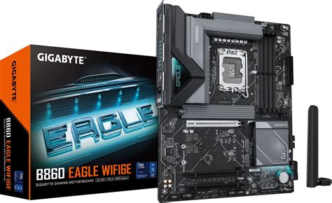 GIGABYTE B860 EAGLE - B860 Express Chipset: Socket LGA1851, Supports Intel Core Ultra Processors
Memory : 4x Dual Channel DDR5 DIMM Slots (256GB Max )
Expansion Slots : 1x PCI-Express 5.0 (x16 Speed), 2x PCI-Express 4.0 (x4 Speed)
Storage and USB : 4x SATA 6 Gb/s connection, 1x M.2 Gen5, 2x M.2 Gen4, 3x USB 3.2 (1x Back), 8x USB 2.0 Ports (4x Back), 2x USB-C
Misc. :WIFI a, b, g, n, ac, ax, supporting 2.4/5/6 GHz, BLUETOOTH 5.3
Rear IO Panel Display Ports Available: 1x DP, 1x HDMI