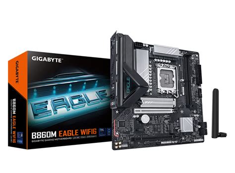 GIGABYTE B860M EAGLE - B860 Express Chipset: Socket LGA1851, Supports Intel Core Ultra Processors
Memory : 4x Dual Channel DDR5 DIMM Slots (256GB Max )
Expansion Slots : 1x PCI-Express 5.0 (x16 Speed), 2x PCI-Express 4.0 (x4 Speed)
Storage and USB : 4x SATA 6 Gb/s connection, 1x M.2 Gen5, 1x M.2 Gen4, 5x USB 3.2 (3x Back), 7x USB 2.0 Ports (4x Back), 1x USB-C
Misc WIFI a, b, g, n, ac, ax, supporting 2.4/5/6 GHz , BLUETOOTH 5.3
Rear IO Panel Display Ports Available: 2x DP, 1x HDMI