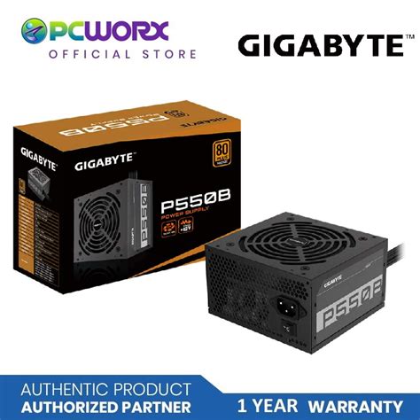 Gigabyte PSU P550B Bronze Certified 550W - 3 Year Warranty; 24/20-pin x 1; CPU 4+4-pin x 1; PCI-E 6+2-pin x 2; SATA x 6; Peri x3