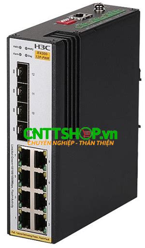 H3C Switch L2 IE4300-12P-PWR Industrial Switch; 8*10/100/1000Base-T PoE+; 4*1000BASE-X SFP (8GE(PoE+)+4SFP; Dual DC