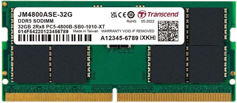 TRANSCEND JET MEMORY 32 GB DDR5-4800 SO-DIMM 2RX8 CL40  (2Gx8)x16