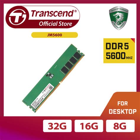 TRANSCEND JET MEMORY 16GB DDR5-5600 UNBUFFERED DESKTOP LONG DIMM 1RX8 CL46  (2Gx8)x8