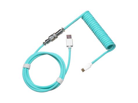 Cooler Master Keyboard Coiled Cable; Double-Sleeved; Cyan; Type C