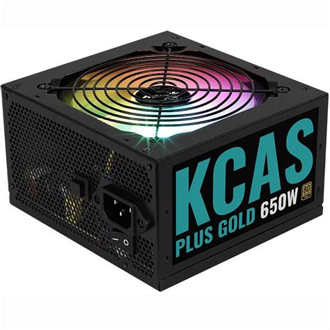 Aerocool KCAS PLUS Gold 650W RGB PSU - ATX 24 PIN; 2x 4+4PIN CPU; 6x SATA; 3x PATA; 2x PCIe 6+2PIN. 