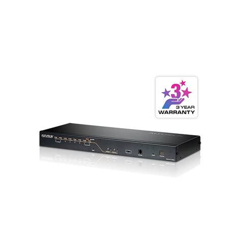 ATEN 8-Port Cat 5 KVM Switch W/Daisy-Chain/W/(US/EU/OUT) CORD ATEN ALTUSEN - 8-Port Multi-Interface (DisplayPort; HDMI; DVI; VGA